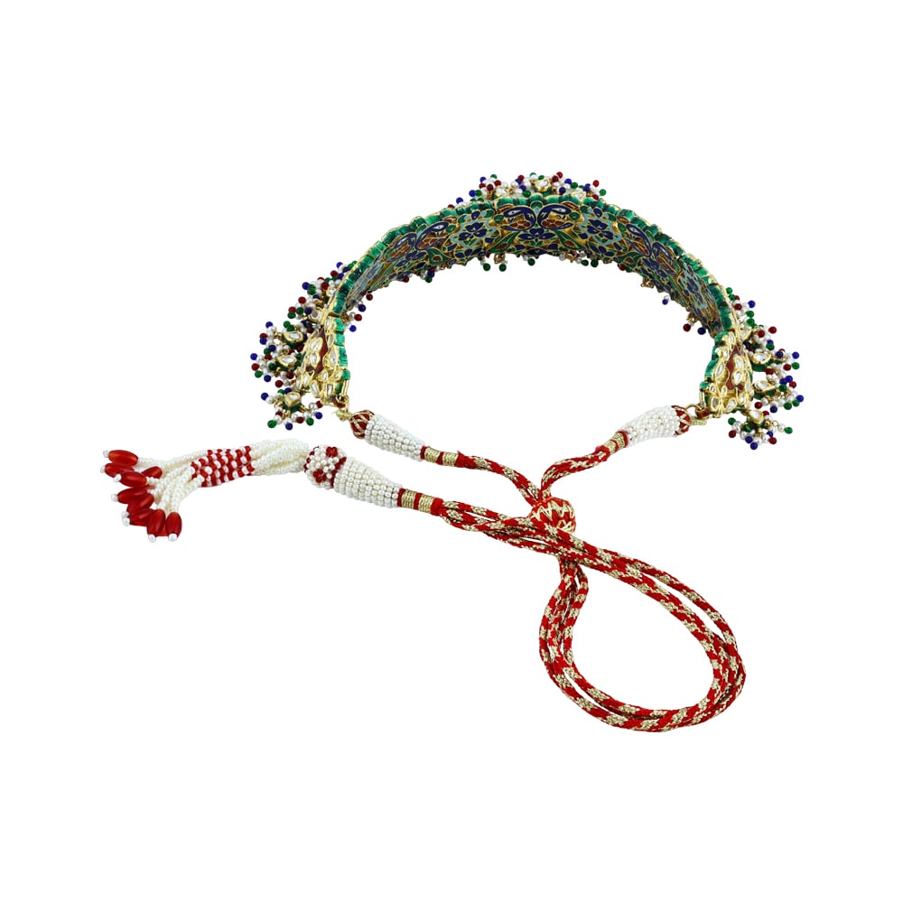 Polki Choker with Multicoloured Enamel and Beads